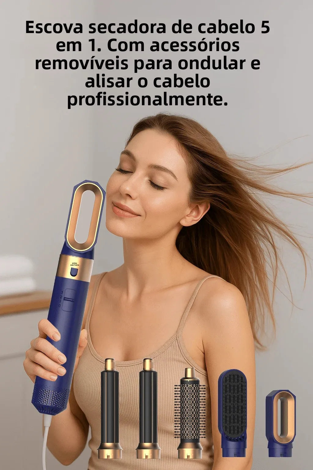 Eleva HairGlow™ Escova Modeladora 5 em 1