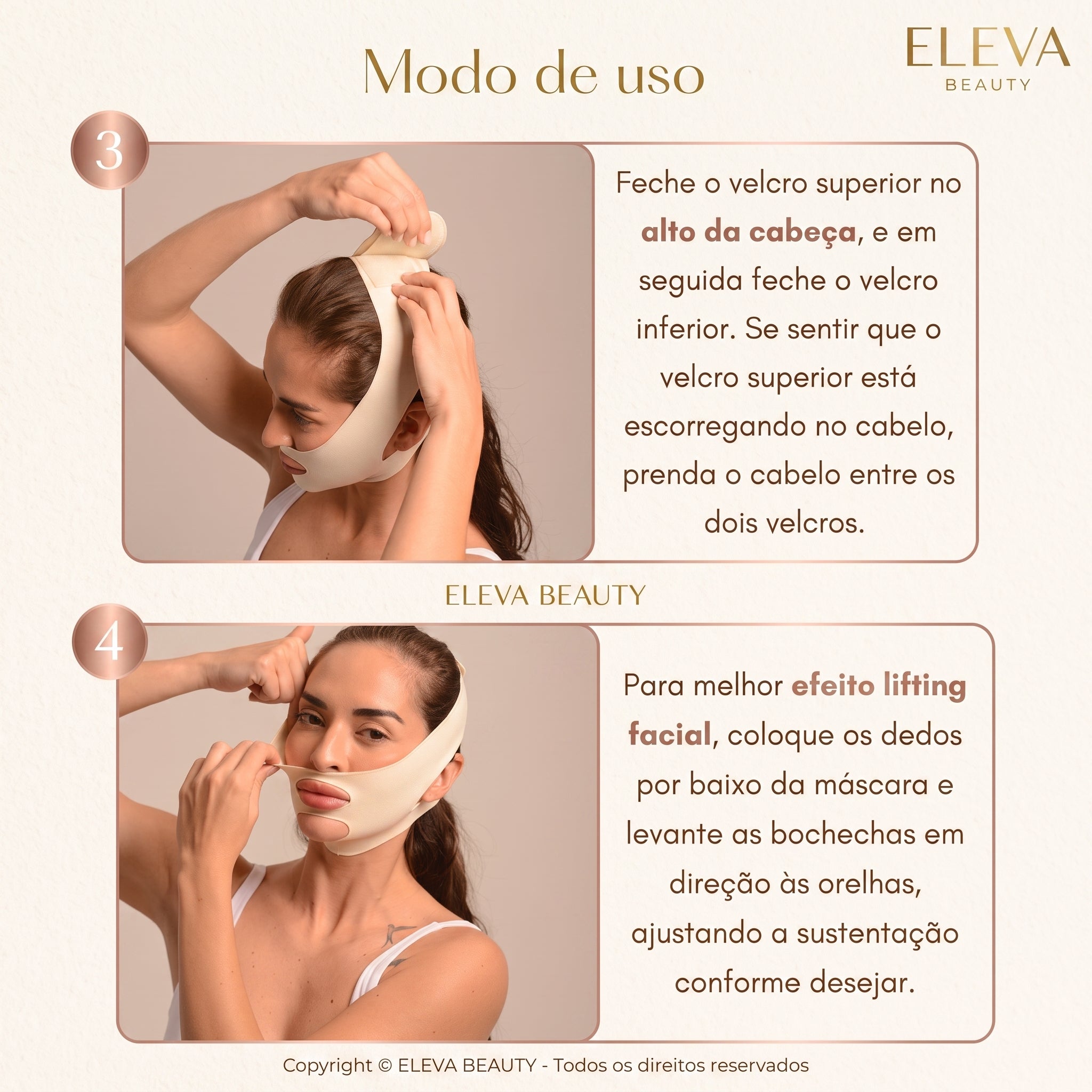 Eleva ContourLift - Máscara de Contorno Facial - Suaviza Rugas, Papada e Modela o Rosto