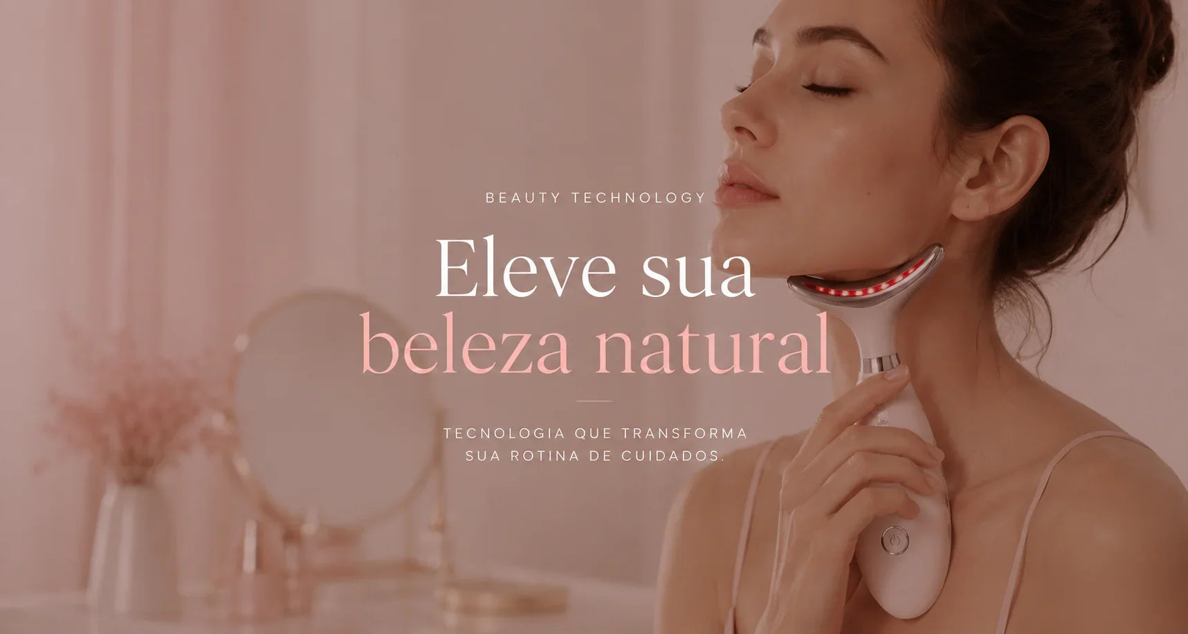 Dispositivo de beleza tecnológico para cuidados faciais e elevação natural da pele