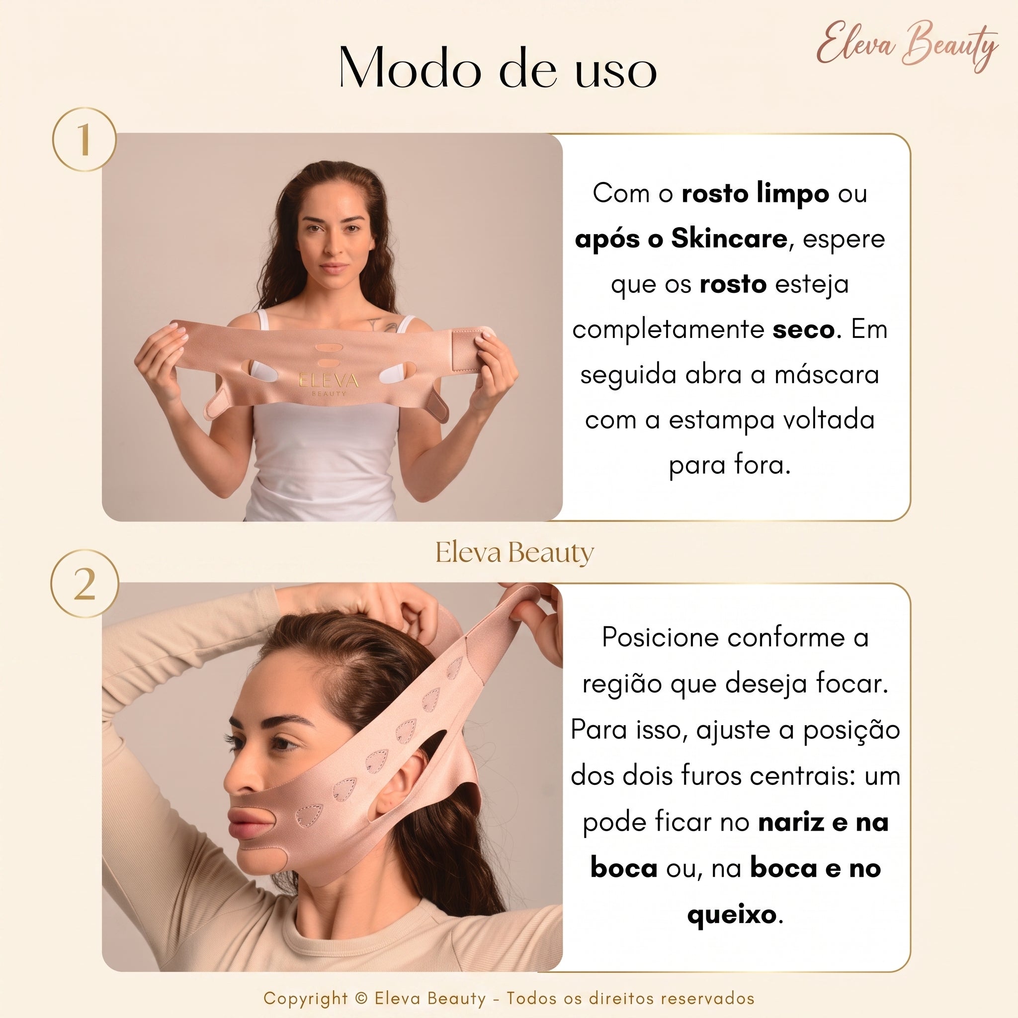Eleva ContourLift - Máscara de Contorno Facial - Suaviza Rugas, Papada e Modela o Rosto